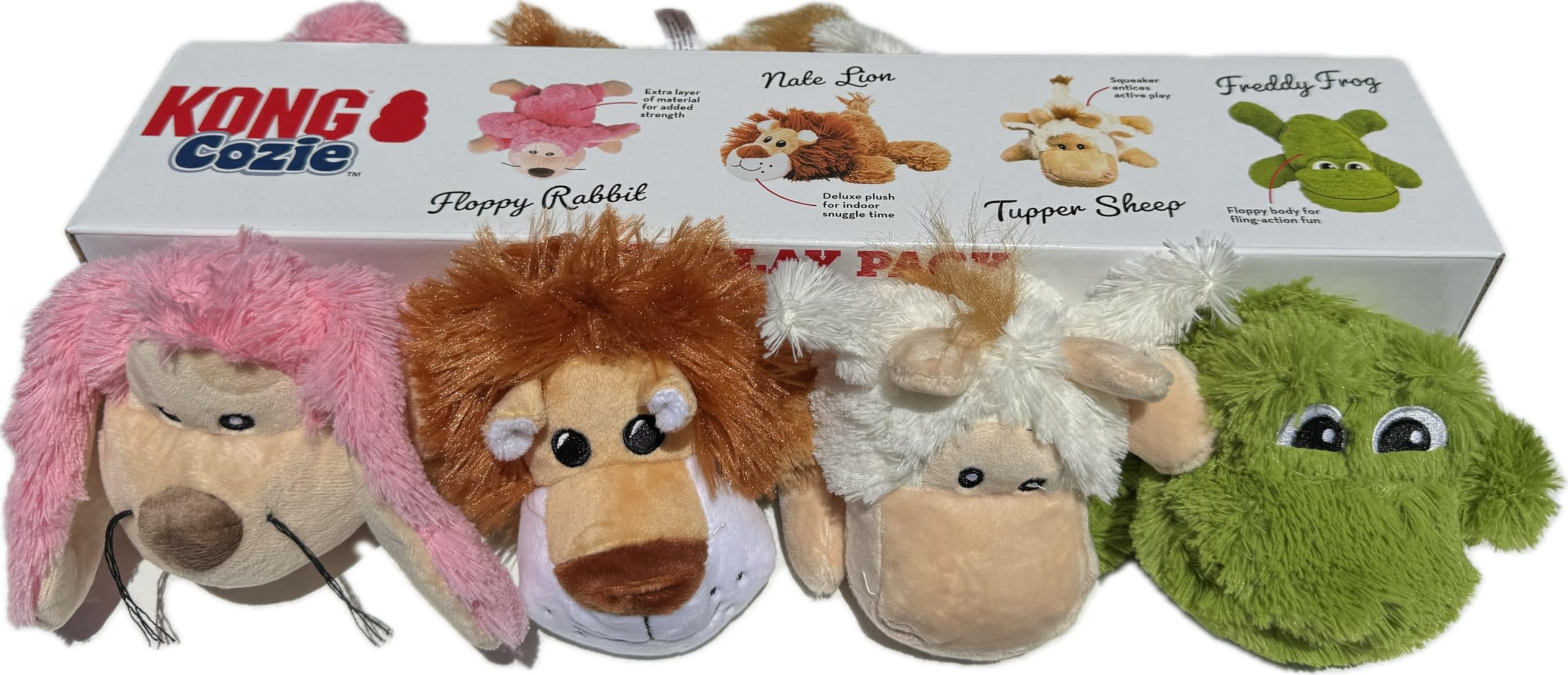 Kong Cozie Dog Toys 4PK